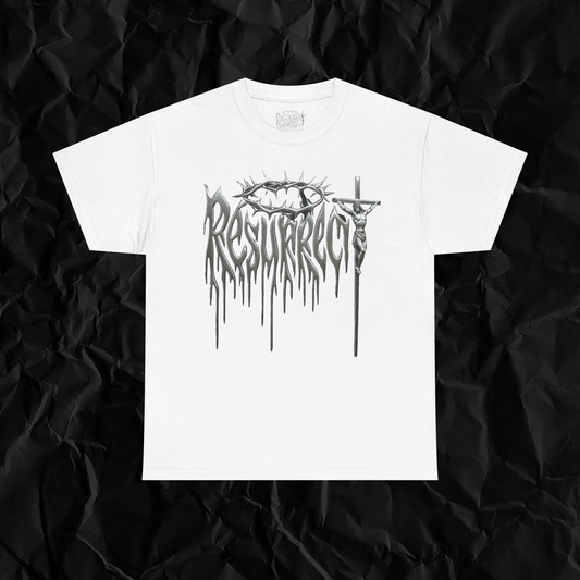 "RESURRECT" MERCURY WHITE TEE
