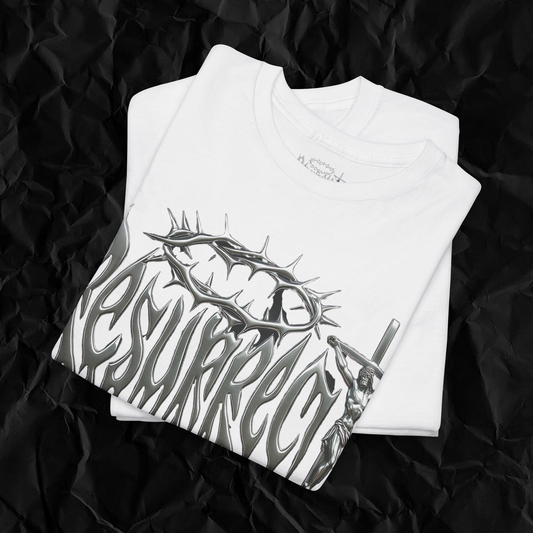 "RESURRECT" MERCURY WHITE TEE
