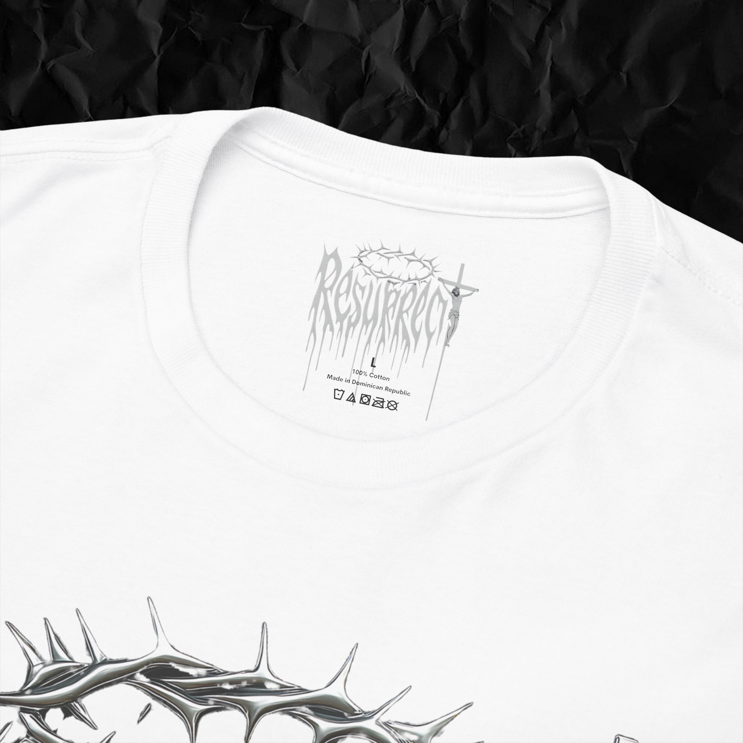 "RESURRECT" MERCURY WHITE TEE