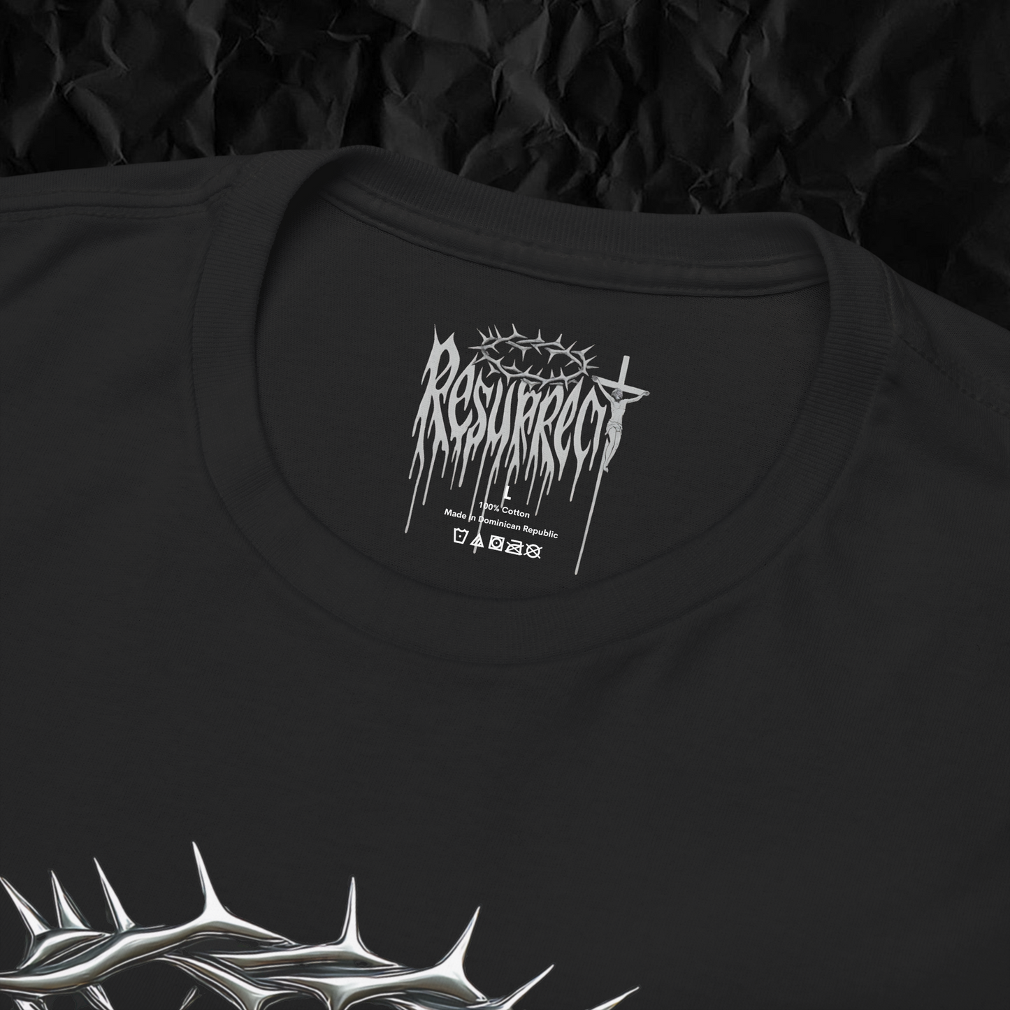 "RESURRECT"  MERCURY BLACK TEE