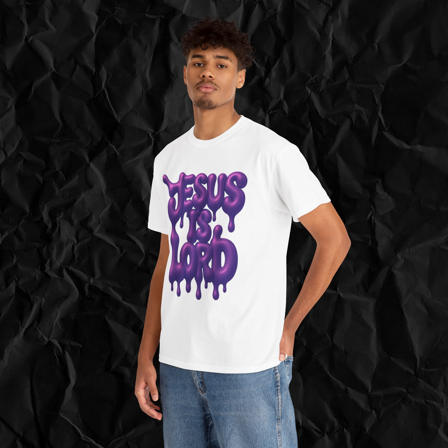 "JESUS IS LORD" BUBBLE WHITE TEE